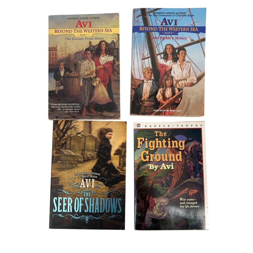 Avi Historical Fiction Book Lot 4 Paperbacks Beyond the Western Sea Seer Shadows